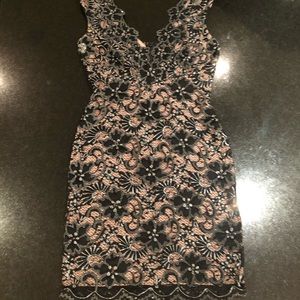 Baccio Couture Deep V Sleeveless Mini Dress